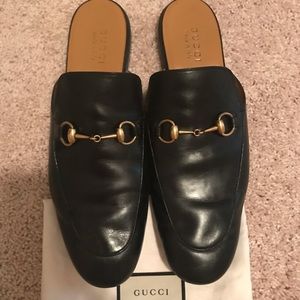 Gucci leather horsebit slipper